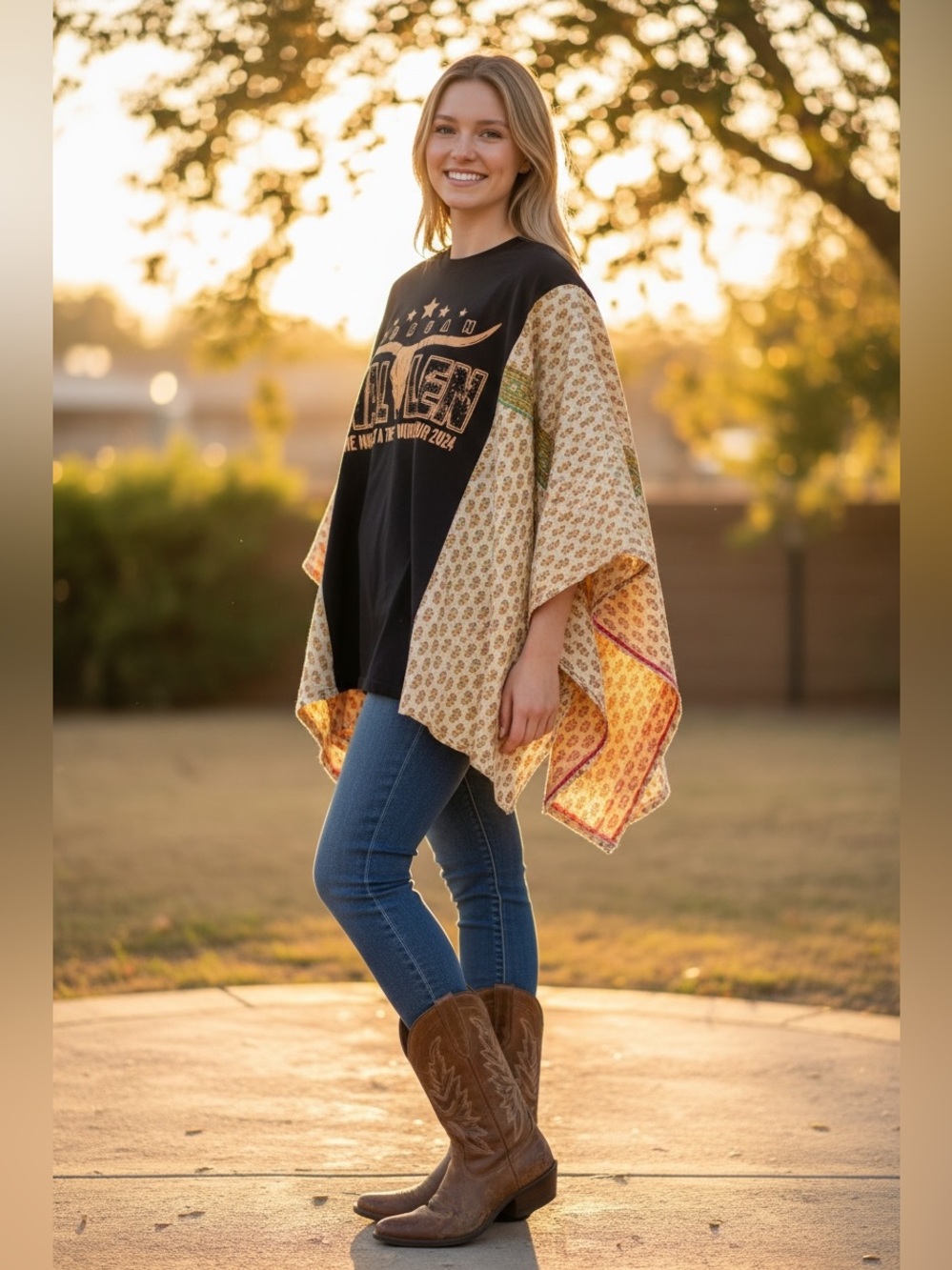 MORGAN WALLEN 🌸COMING SOON🌸 Reworked Band Tee Poncho Style Oversized
